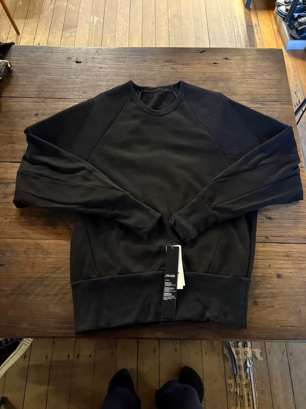Julius AW17 Black Wide Sleeve Cotton Sweater