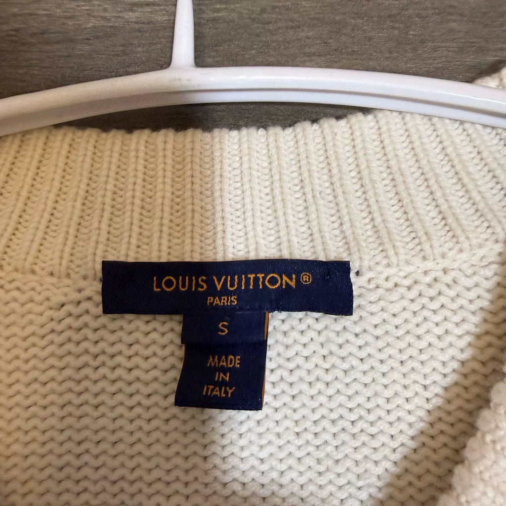 Louis Vuitton Monogram Leather Button Patchwork Cardigan