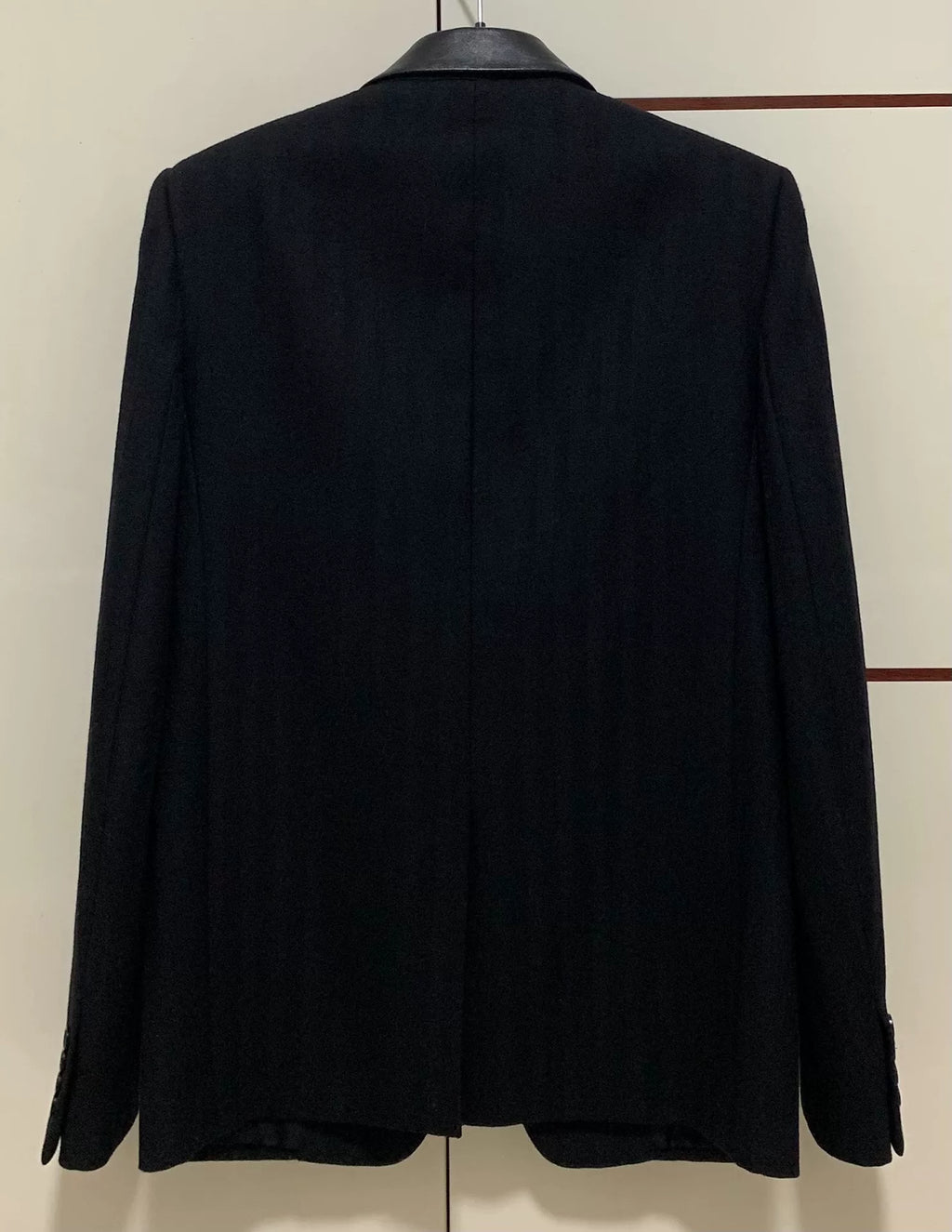 Saint Laurent 21FW Runway Black Sheepskin Striped Suit