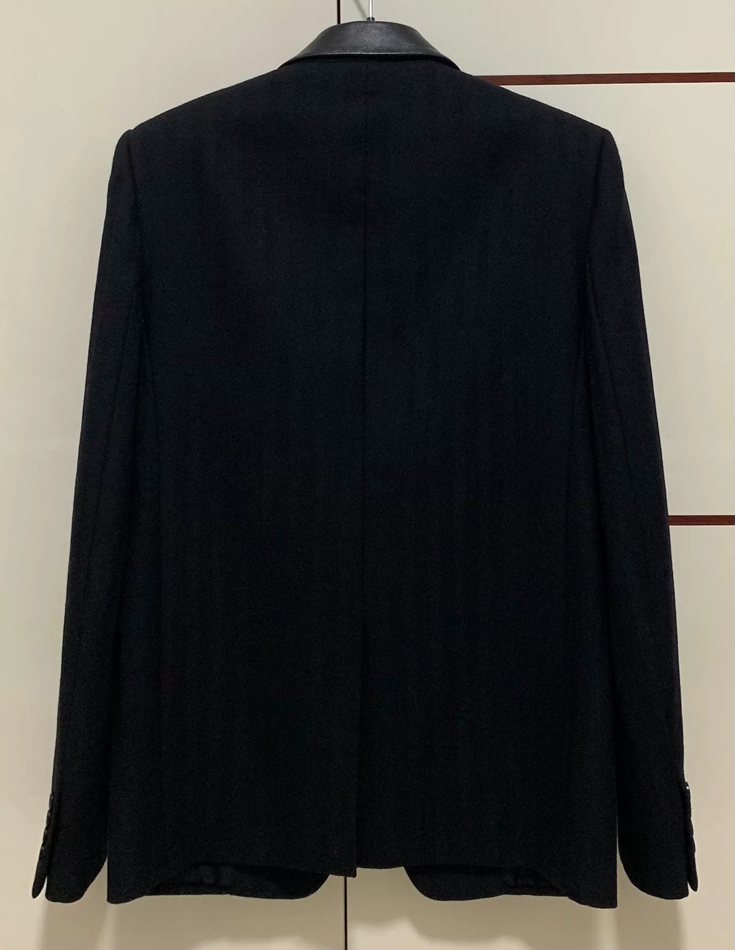 Saint Laurent 21FW Runway Black Sheepskin Striped Suit
