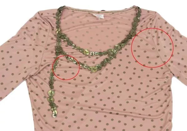 Jean Paul Gaultier Vintage Pink Polka Dot Button Top