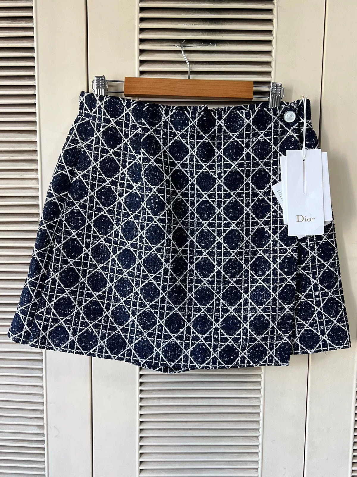 Dior Macrocannage Blue White Tweed Trousers