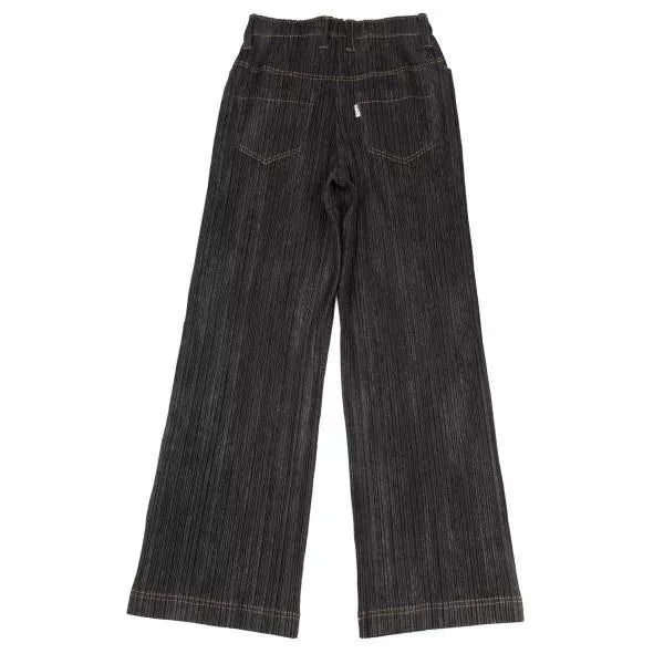 Issey Miyake Vintage Dark Faux-Denim Pleated Pants