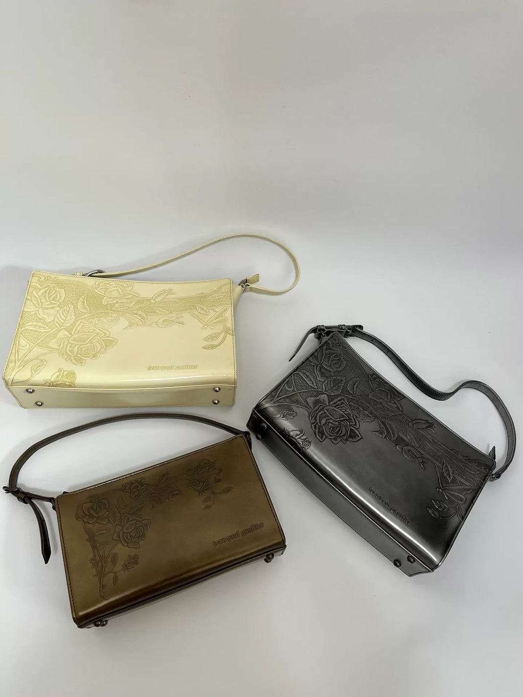 Jean Paul Gaultier Ivory Gun Flower Underarm Bag
