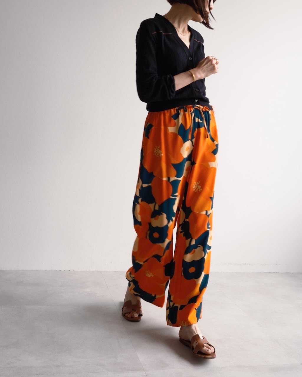 Dries Van Noten Floral Drawstring Silk Trousers