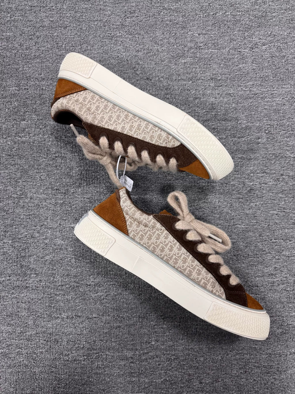 Dior B33 Brown White Leather Sneakers