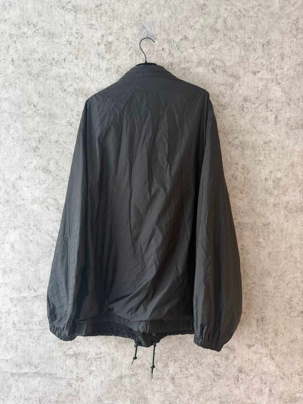 Balenciaga Black Cyber Polka Dot All-Over Print Hooded Nylon Shell Jacket