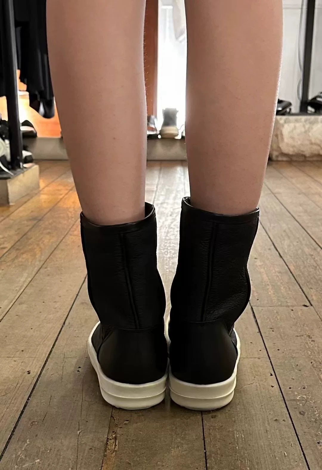 Rick Owens FW15 Boat Black Boots
