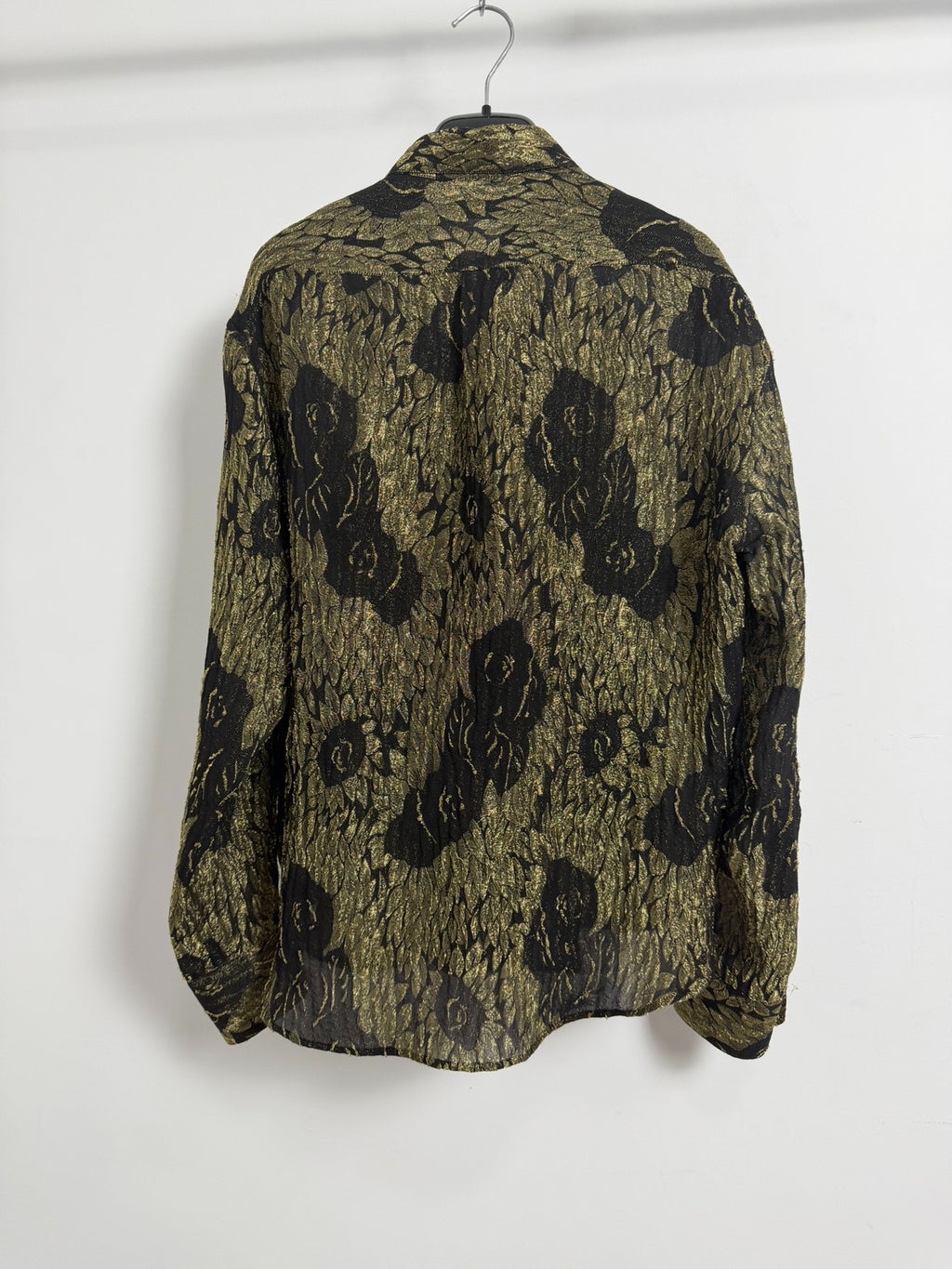Saint Laurent Slp18fw Black Gold Rose Metallic Shirt