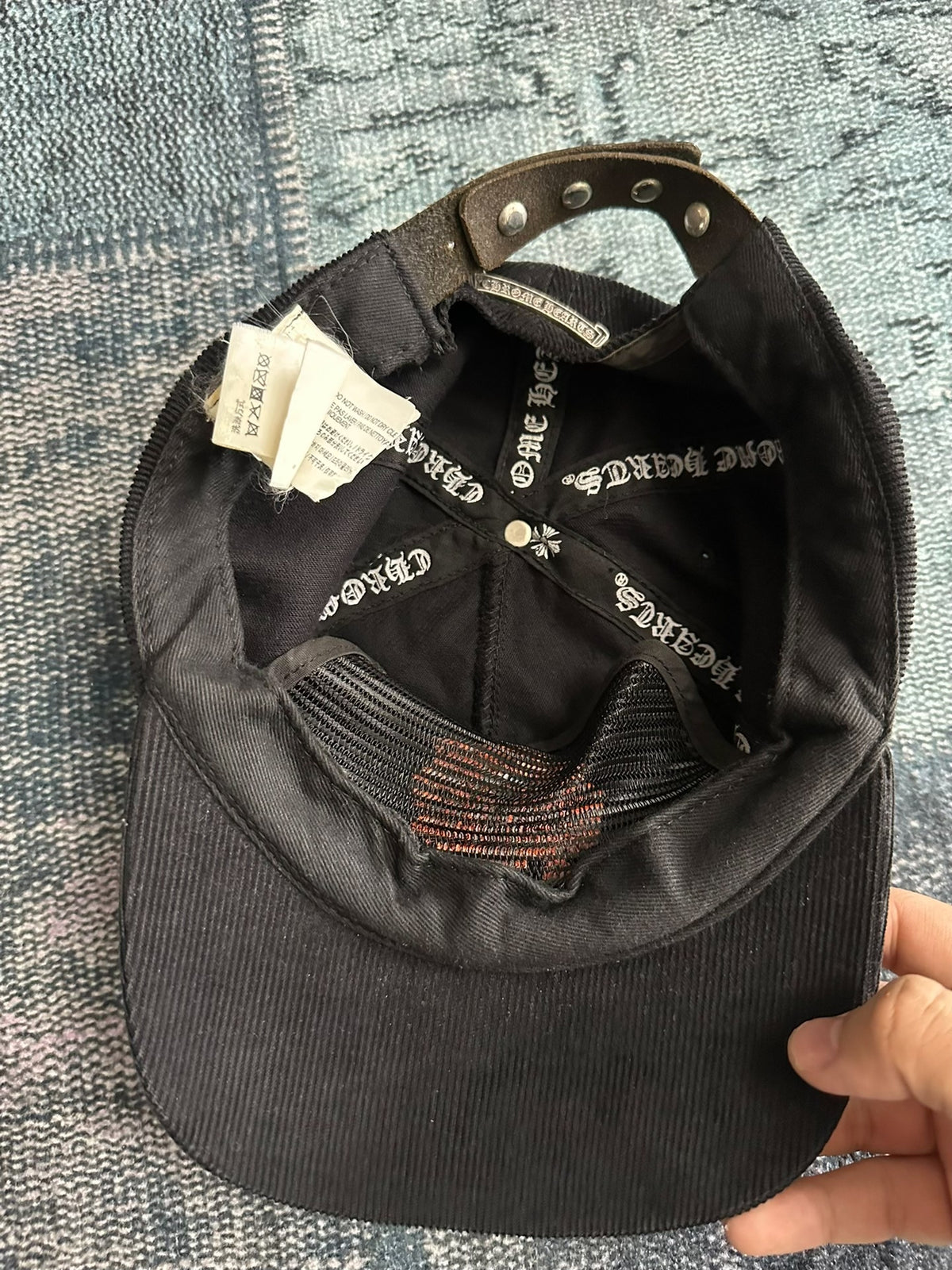 Chrome Hearts Croco Heart Baseball Cap Orange Sword Vine Corduroy Version