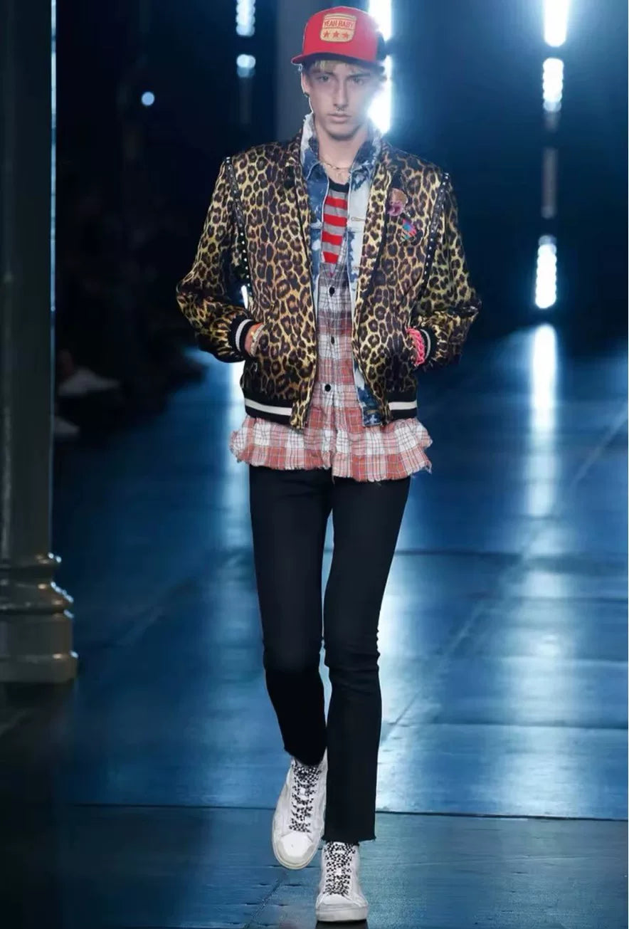 Saint Laurent 16SS SL/37M Checkered Lace Rivet High-Top Sneakers by Hedi Slimane