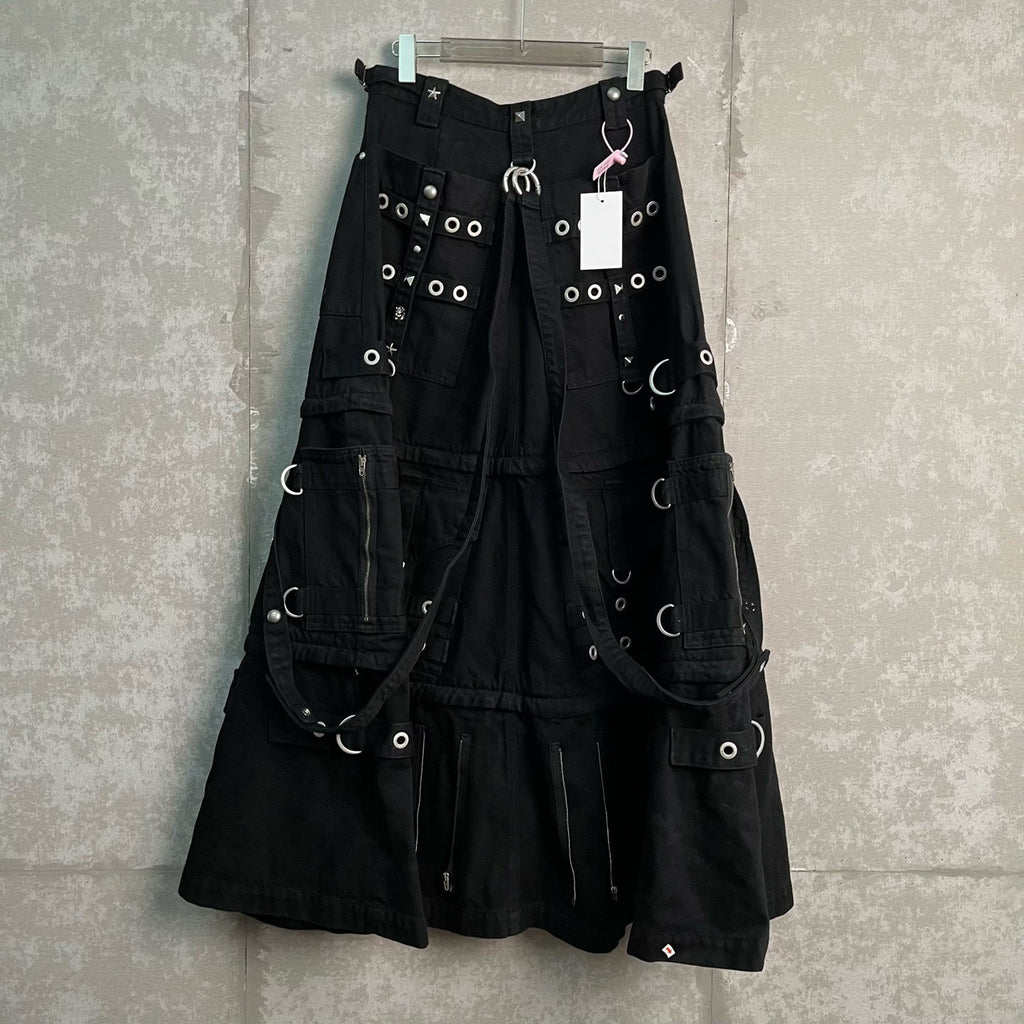 Balenciaga Black Punk-Style Utility Skirt