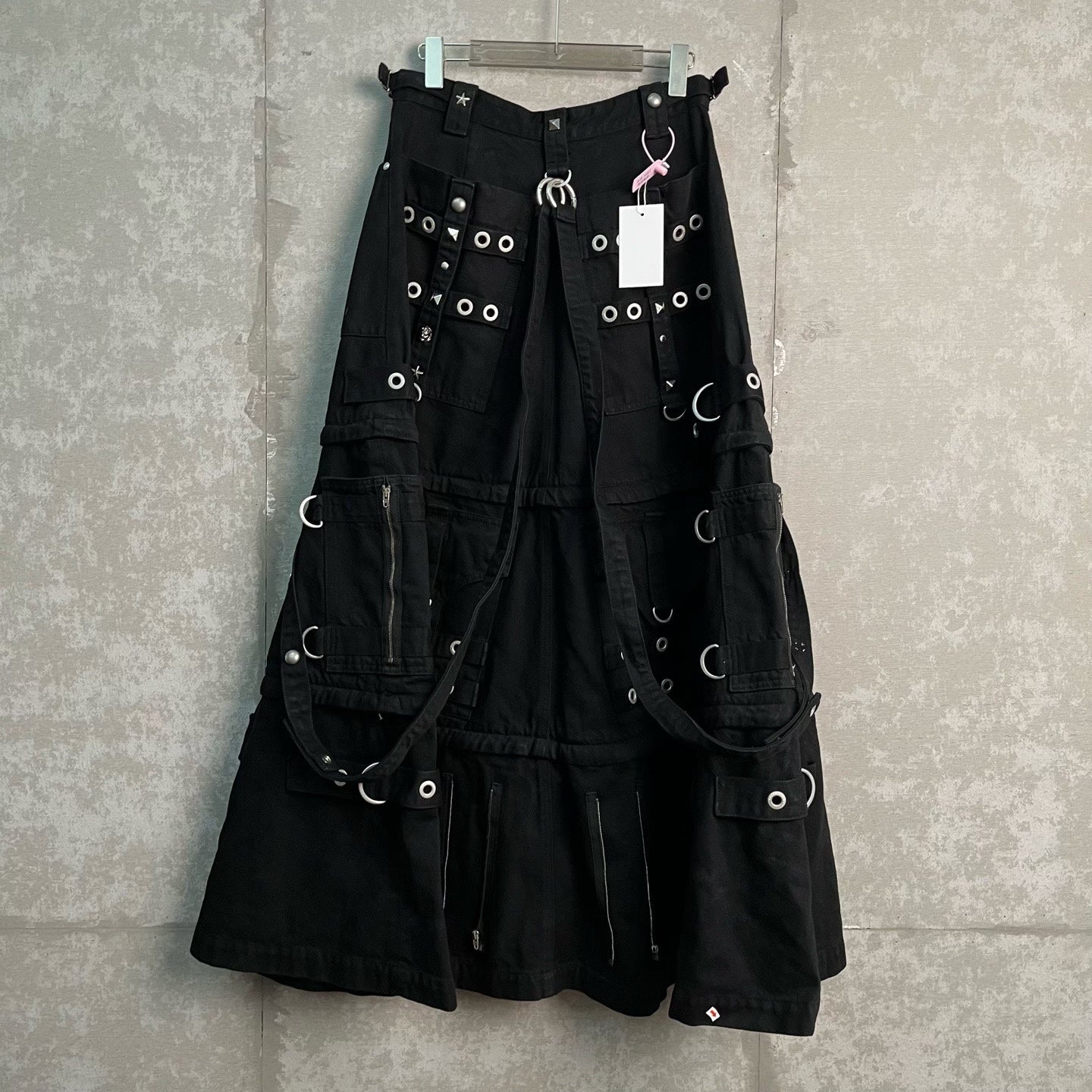 Balenciaga Black Punk-Style Utility Skirt