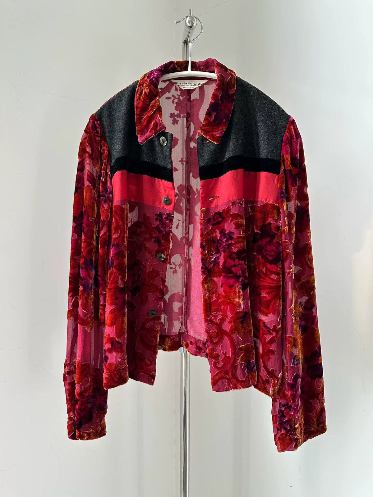 Comme Des Garcons Rei Kawakubo 1999 Robe line velvet shirt