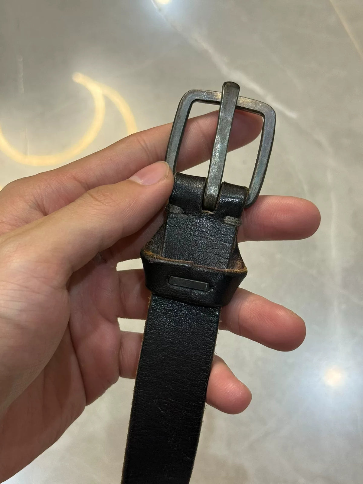 M.A+ SS06 Black Cross Leather Belt