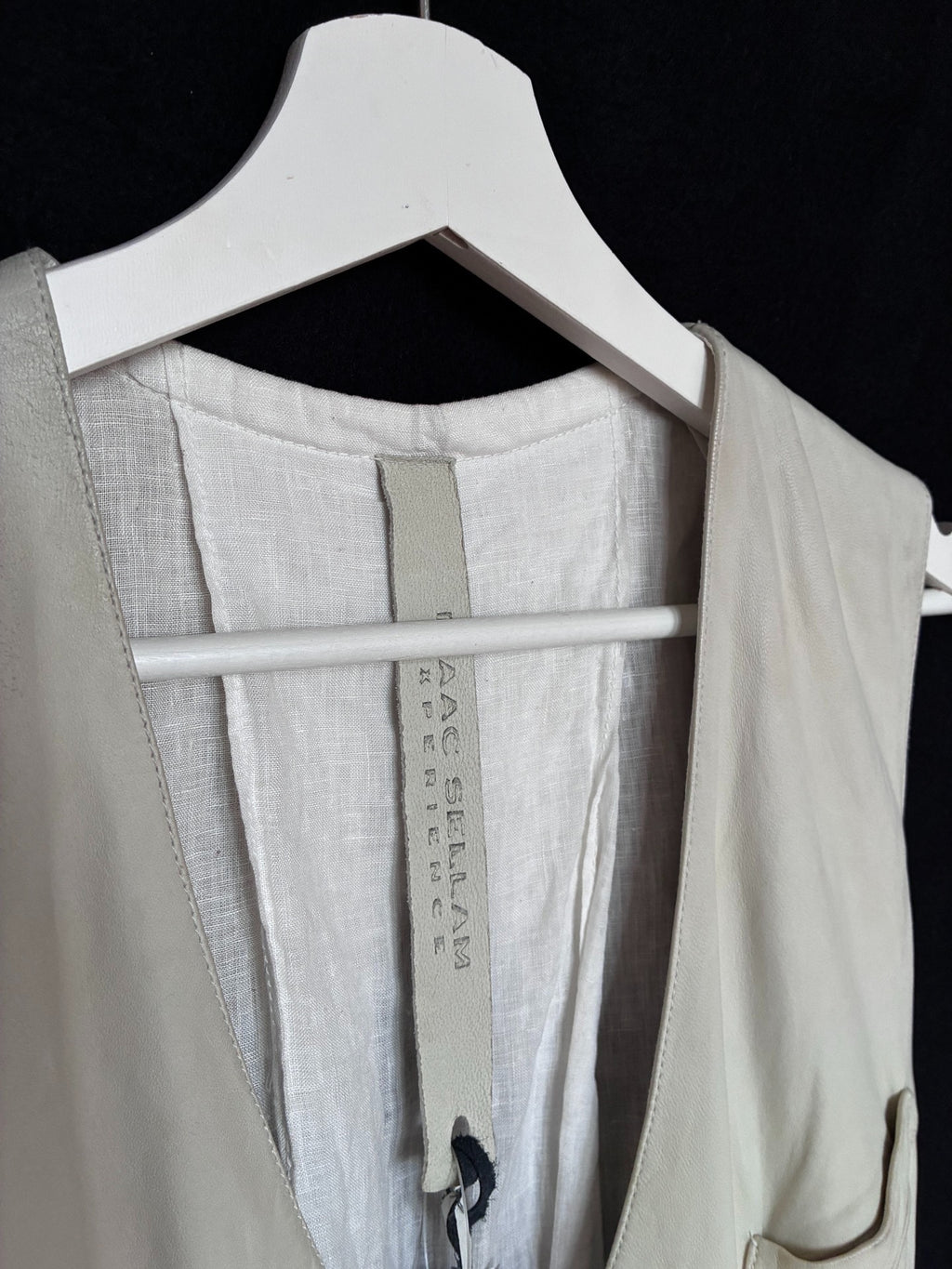 Isaac Sellam Sheepskin White Lace-Up Vest