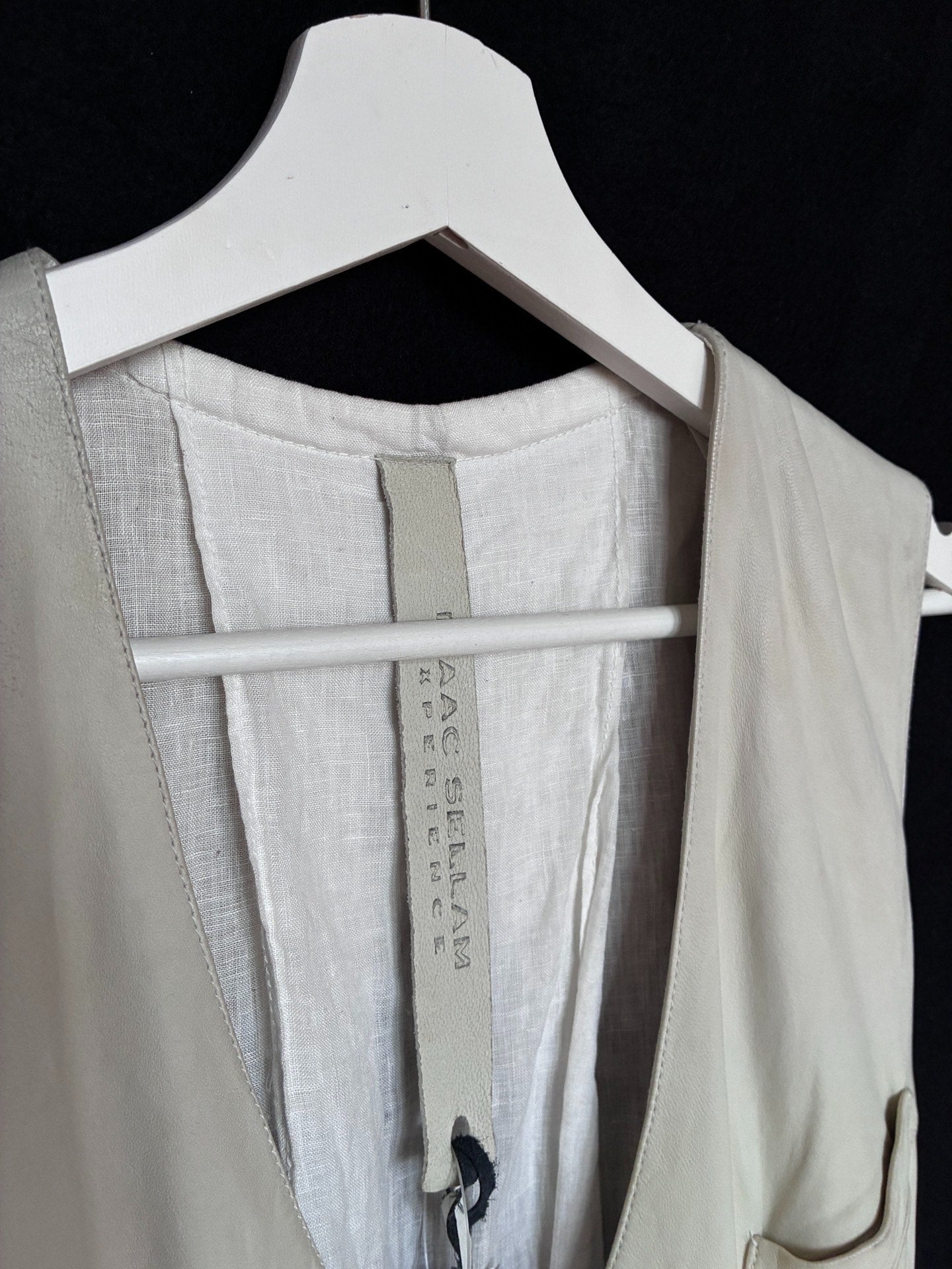 Isaac Sellam Sheepskin White Lace-Up Vest