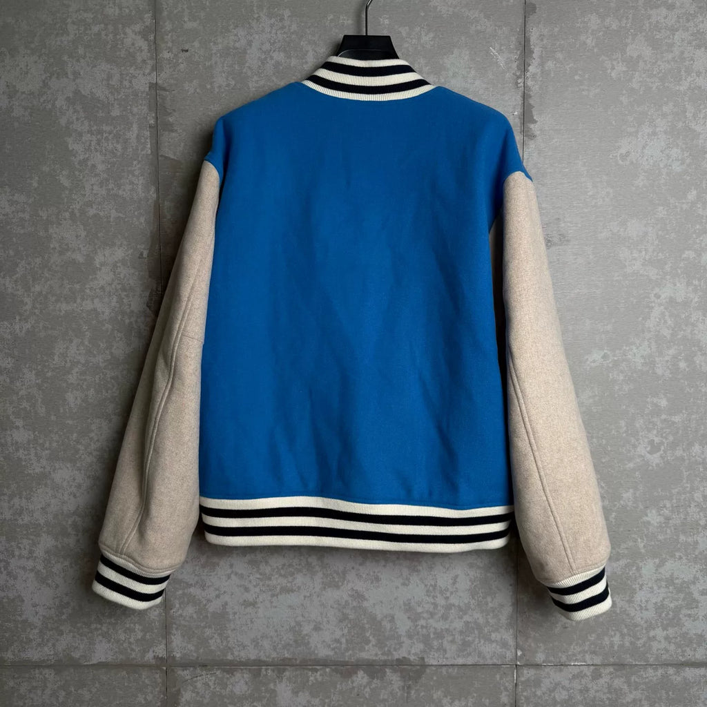 Acne Studios Blue Color-Block Varsity Jacket