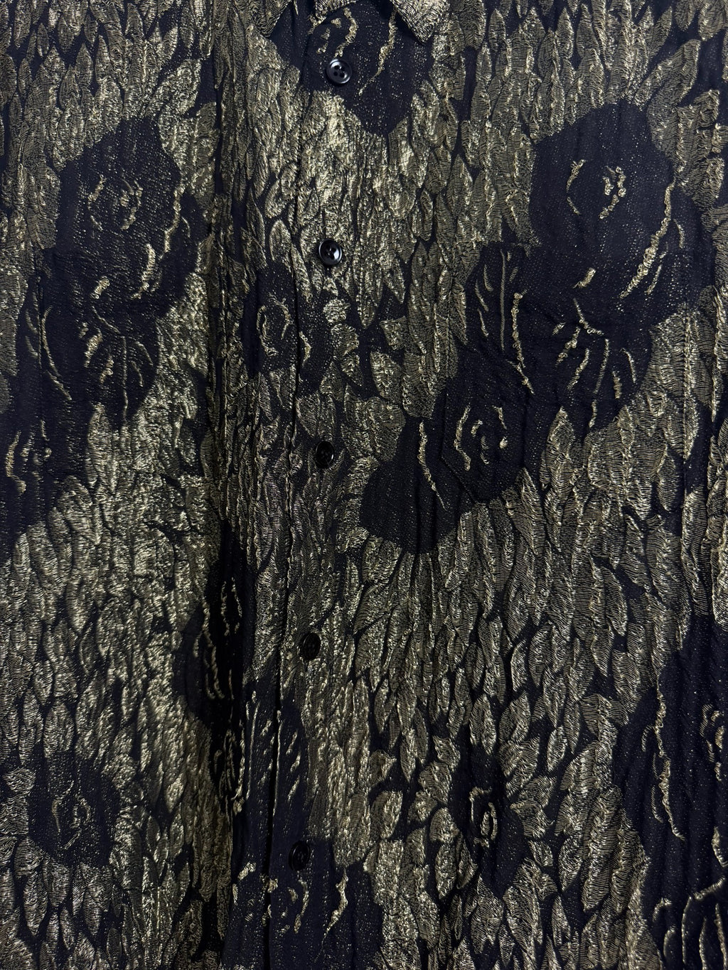 Saint Laurent Slp18fw Black Gold Rose Metallic Shirt