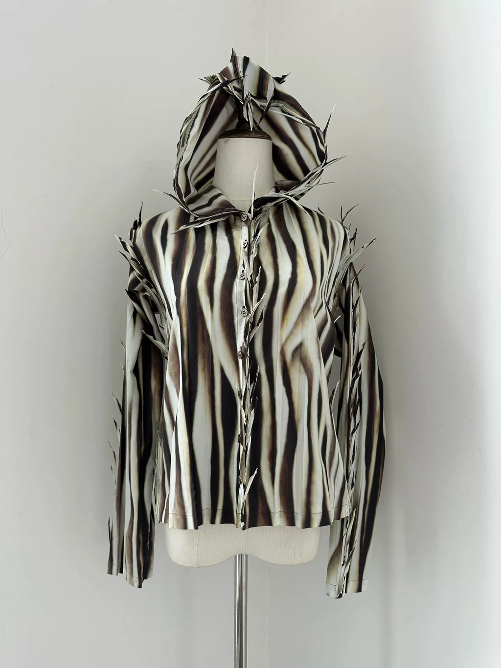 Issey Miyake 2007 runway thorn hooded shirt