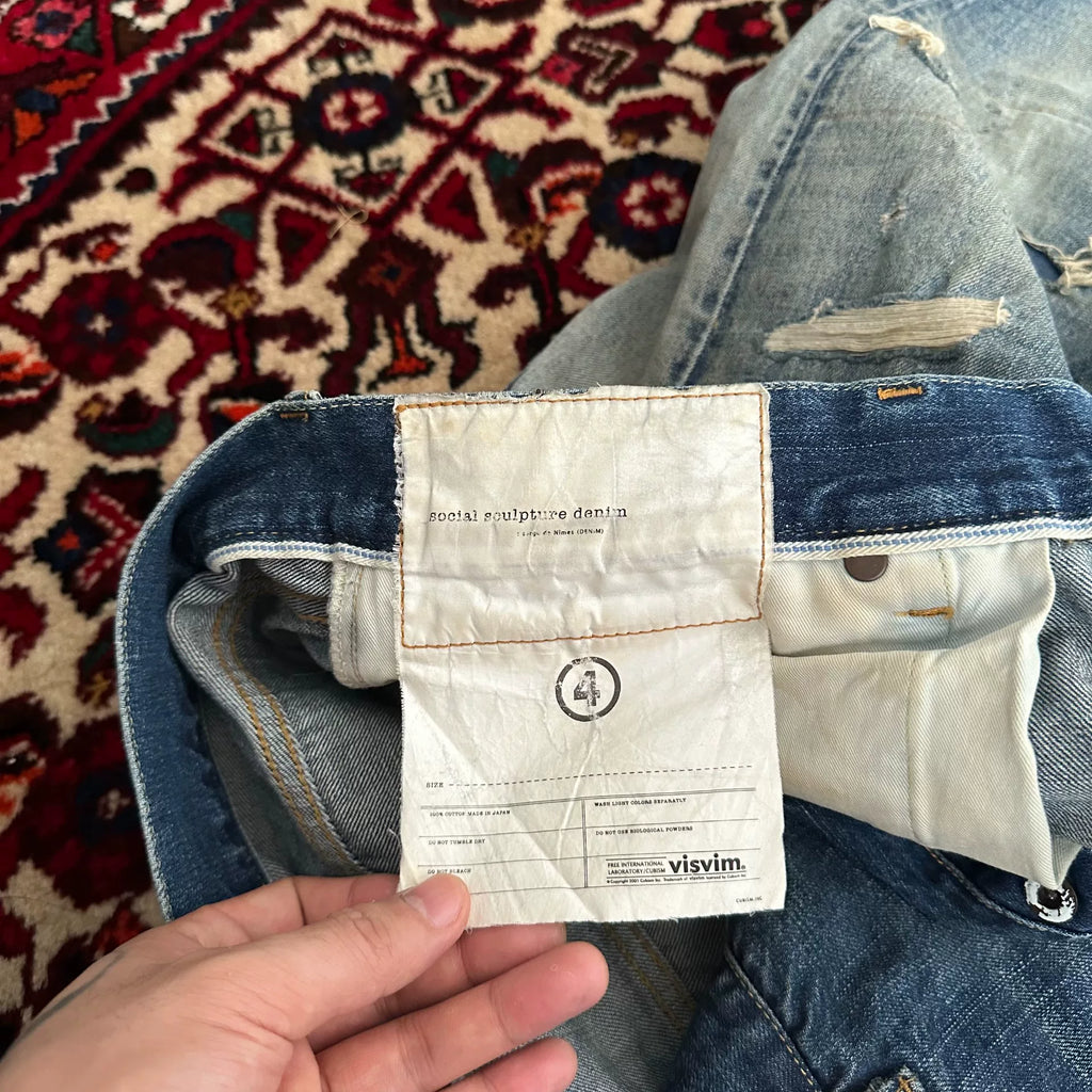 Visvim 19SS SS Ict Dry5 Distressed Jeans