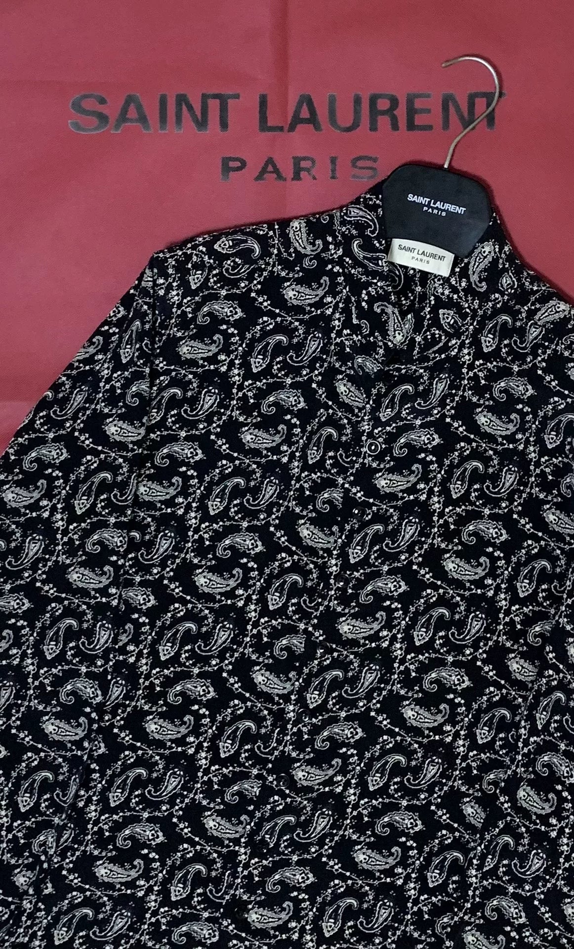 Saint Laurent 15SS Silk Black White Shirt