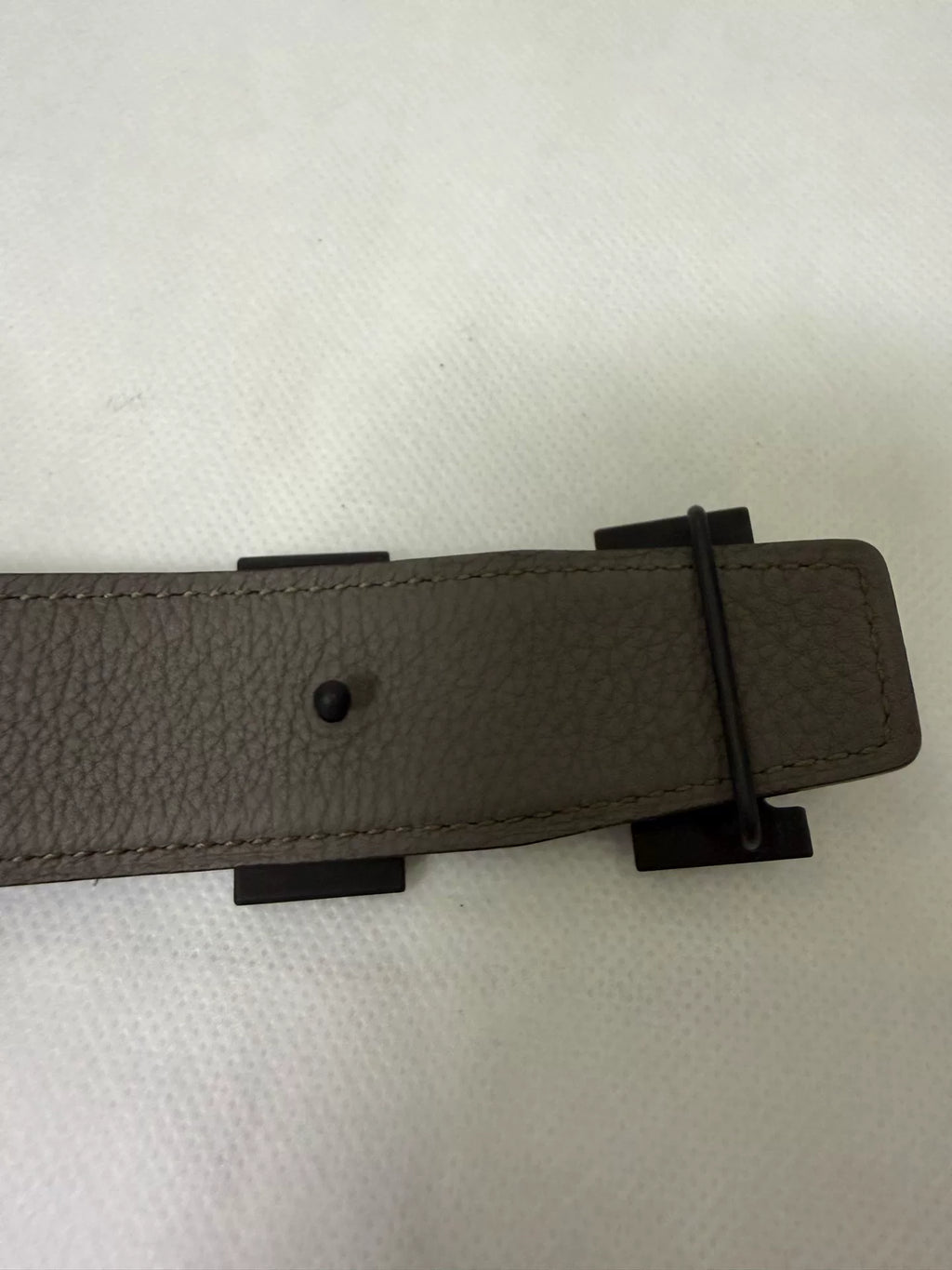 Hermes Black H-Buckle Leather Belt