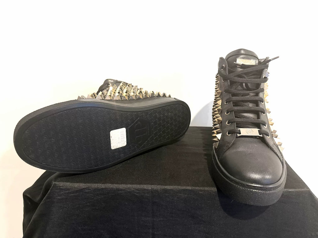 philipp plein Men High Top Sneaker With Gold Spikes