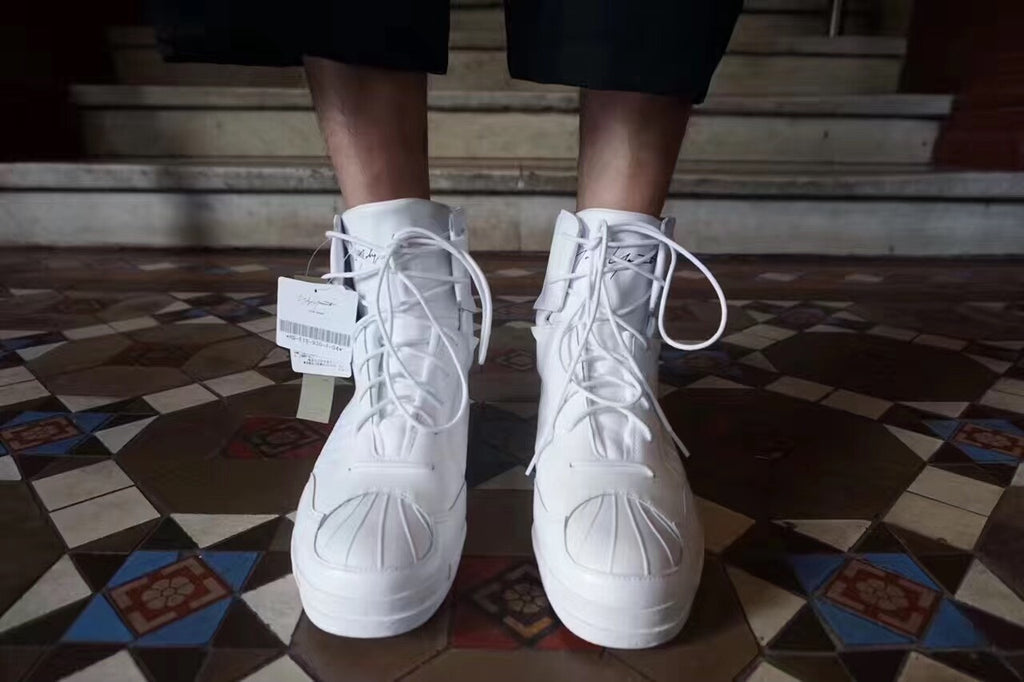 Yohji Yamamoto × Adidas Y3 White Punk Superstar Shell-Toe Leather Sneakers