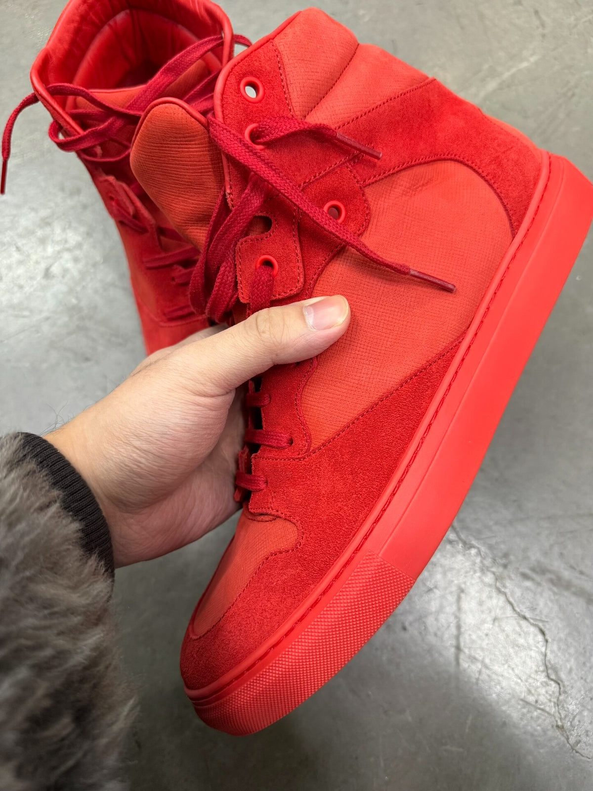 Balenciaga High Top Red Sneakers
