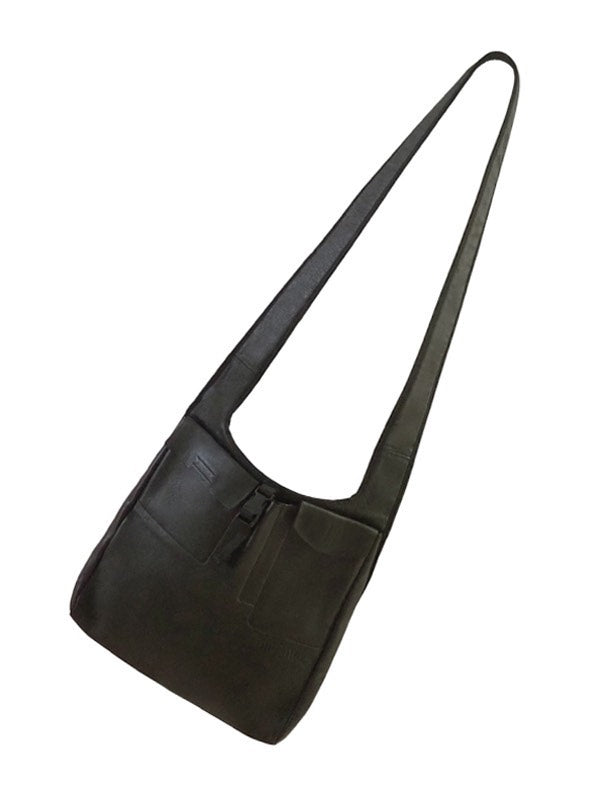 Miu Miu 1999s Leather Buckle Mesh Crossbody Bag