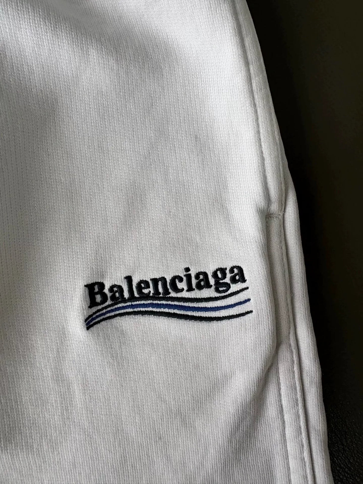 Balenciaga Off-White Cola Embroidered Cotton Shorts