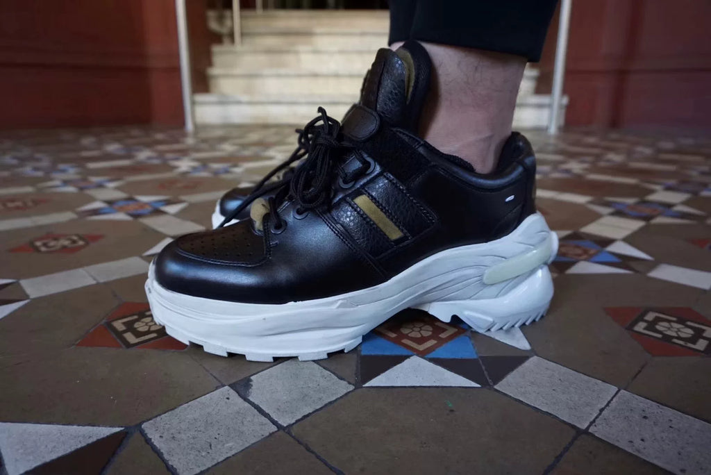 Maison Margiela FW19 Black Retro Platform Sneakers