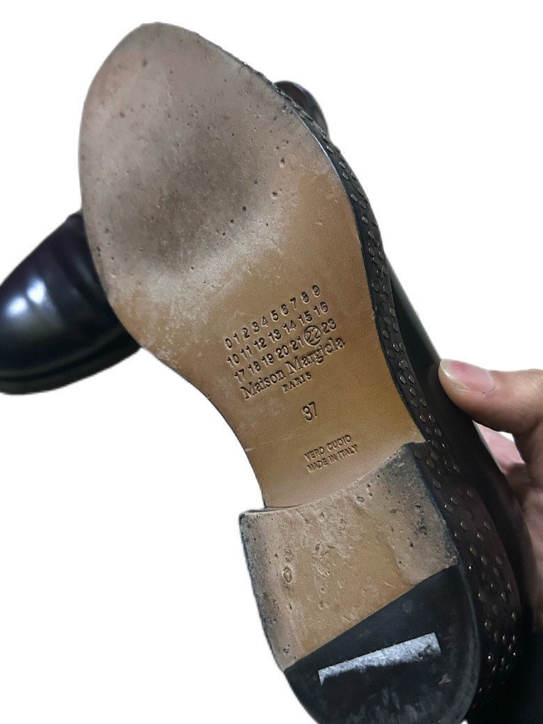 Maison Margiela Nail Sole Studded Black Derby Shoes
