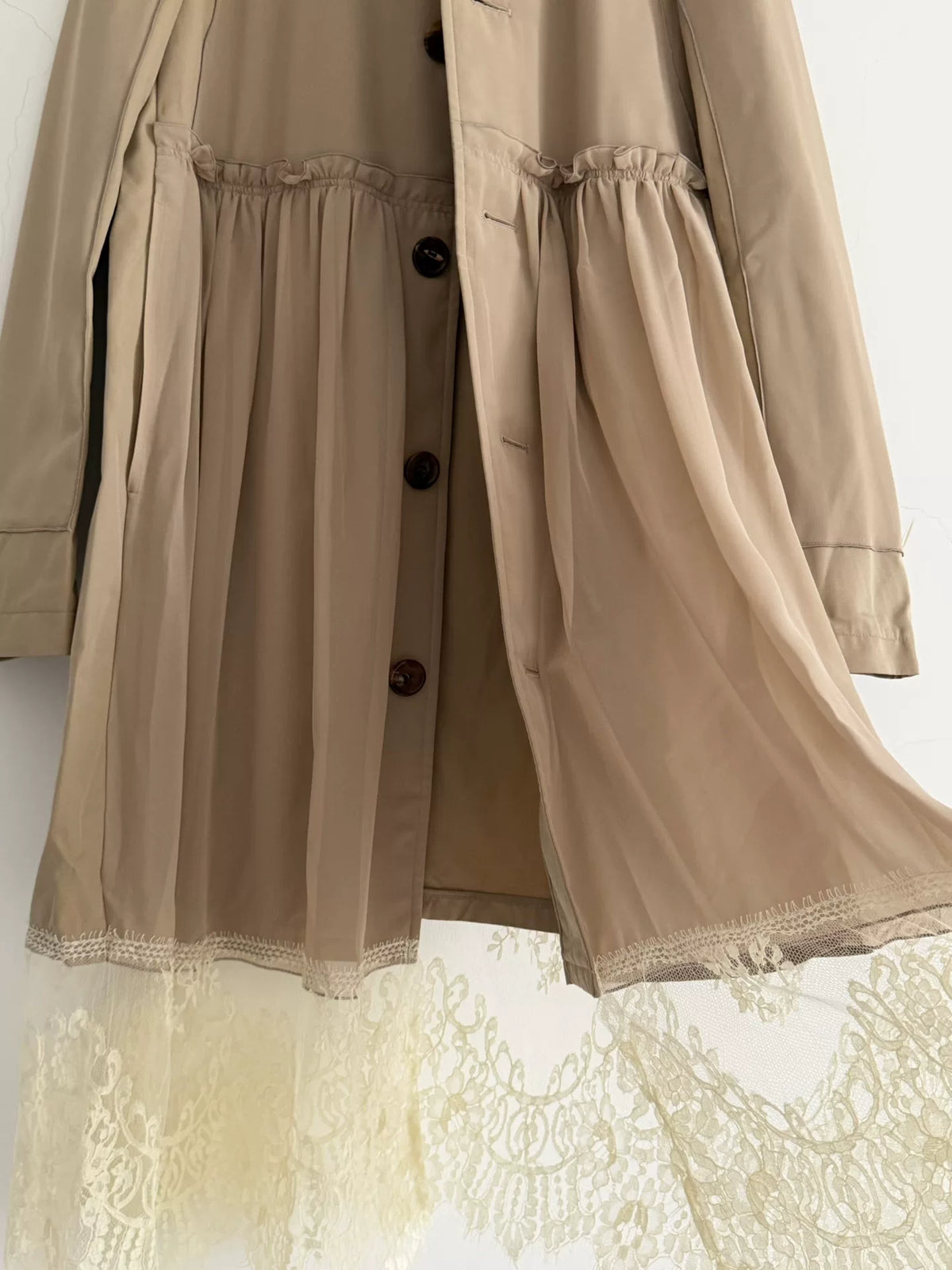 Undercover Trench Takahashi Jun lace panel trench coat jacket