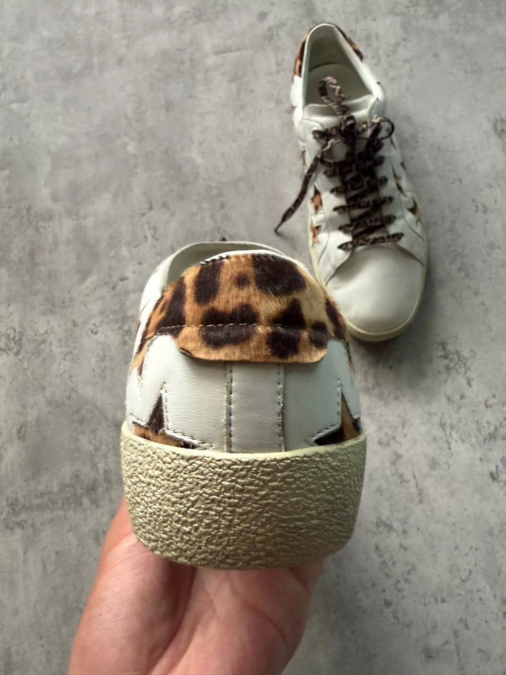 Saint Laurent Paris Leopard Star Pony-Hair Star Sneakers
