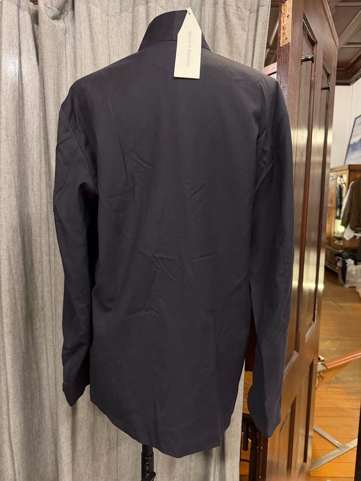 Christophe Lemaire Three-Button Collarless Wool Cotton Jacket