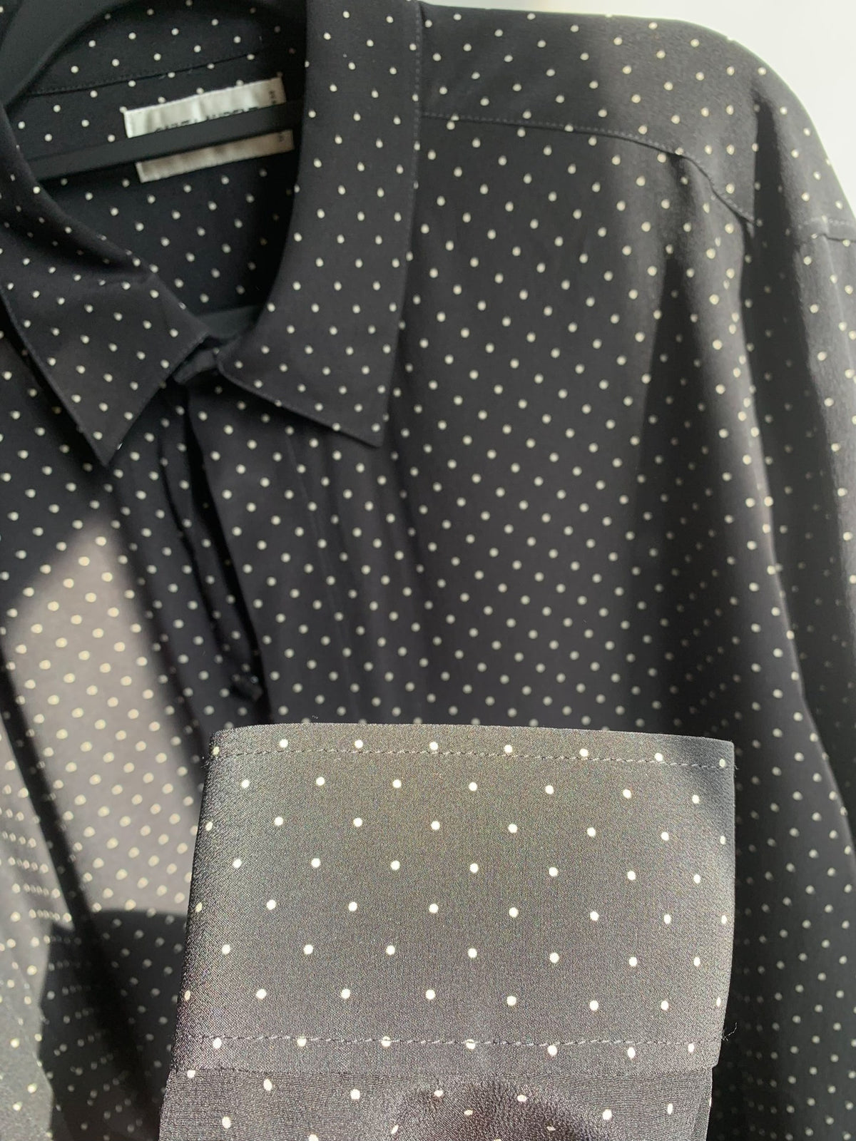 Saint Laurent Black Polka Dot Collared Shirt