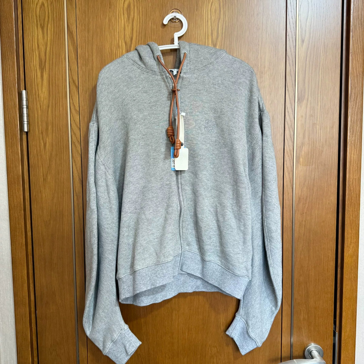 Loewe Embroidered Logo Zip-Up Hooded Sweater