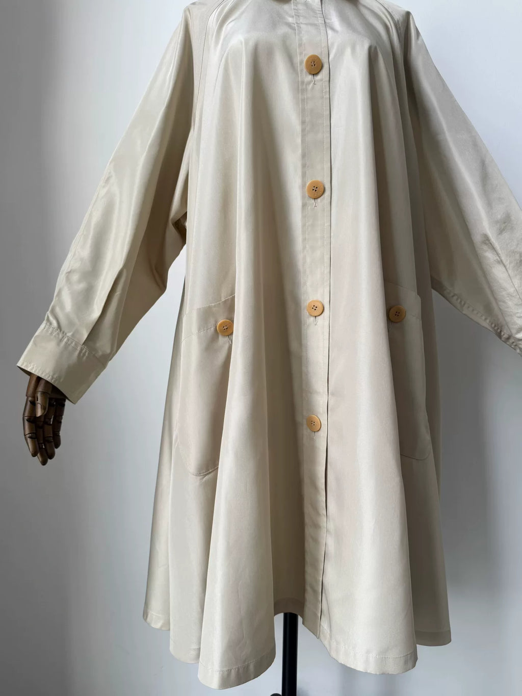 Celine 1990s Trench Beige Vintage Cape Coat