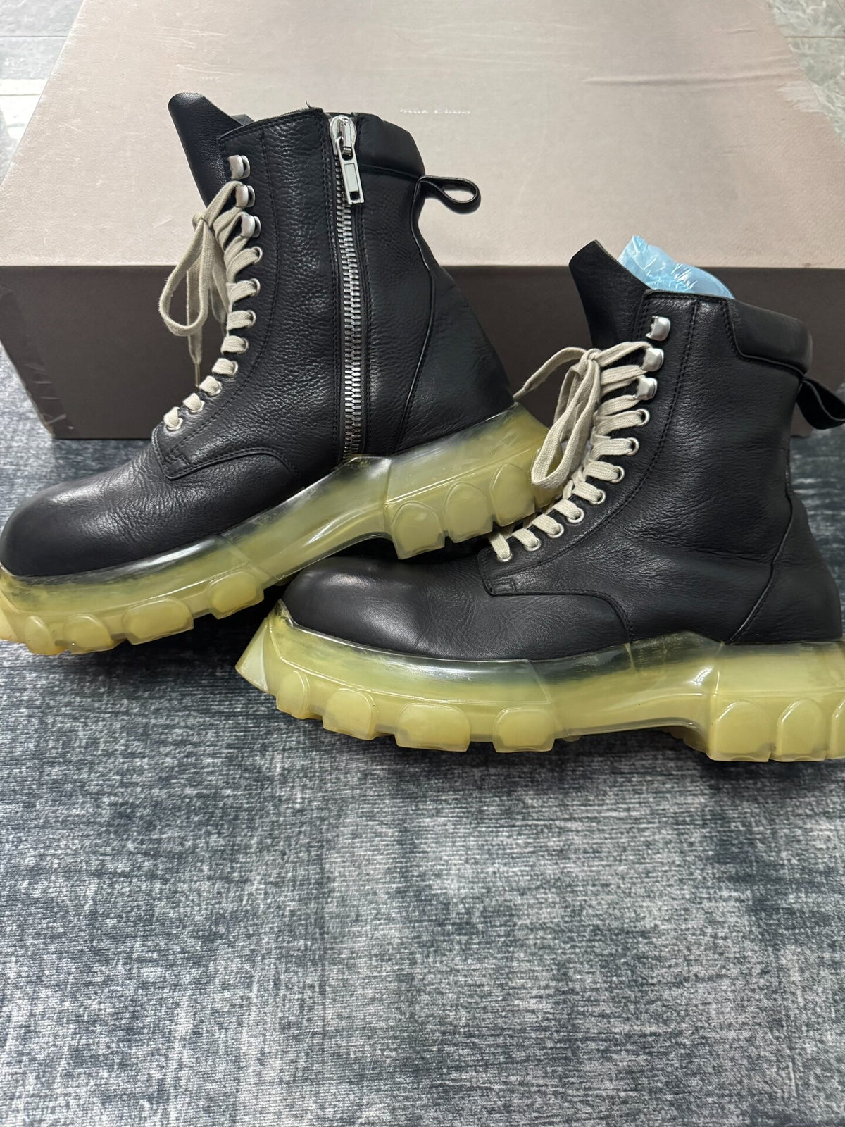 Rick Owens Transparent Octopus Sole Military Boots