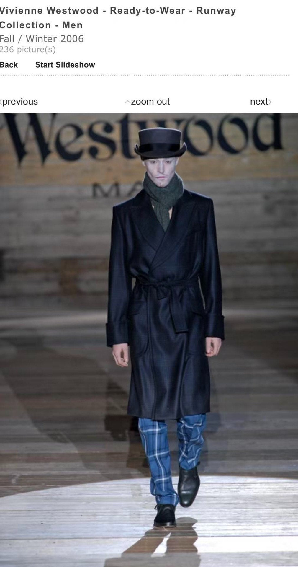 Vivienne Westwood Dark Check Pattern "Queen of Punk" Coat