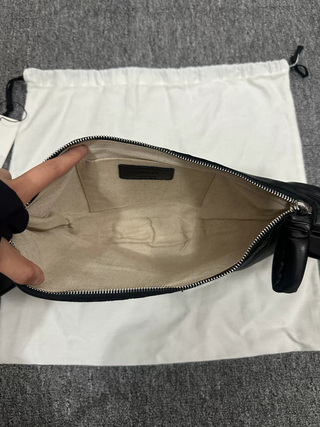 Lemaire SS26 croissant Black Lambskin Top