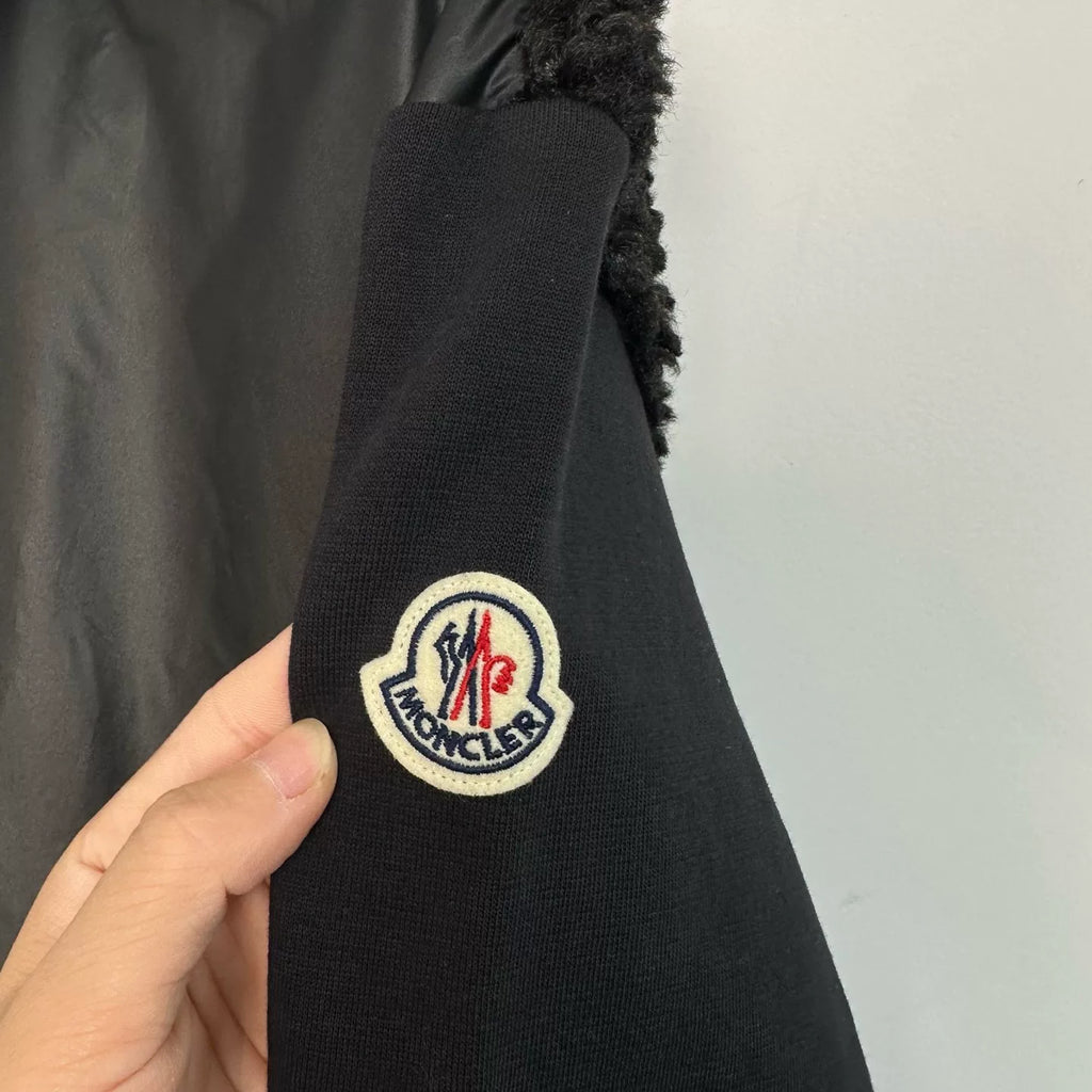 Moncler Black Hooded Drawstring Down Jacket