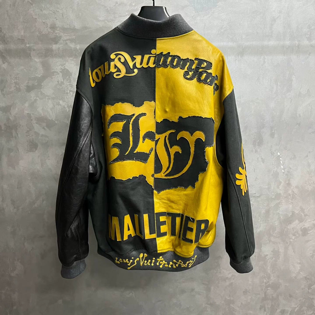 Louis Vuitton Black Contrasting Letter Print Pilot Jacket
