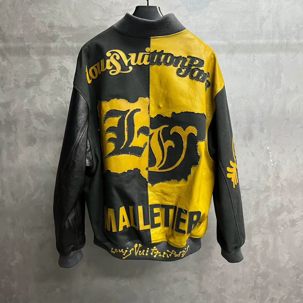 Louis Vuitton Black Contrasting Letter Print Pilot Jacket