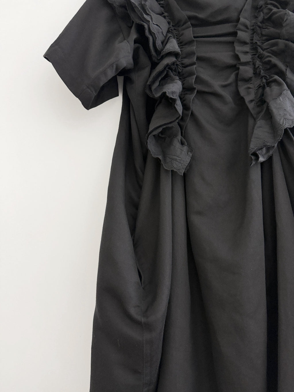 Comme Des Garcons 21SS Pleated Black Dress - Devines