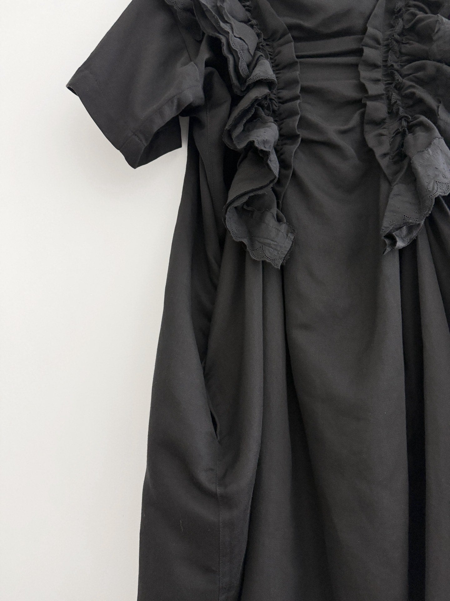 Comme Des Garcons 21SS Pleated Black Dress - Devines