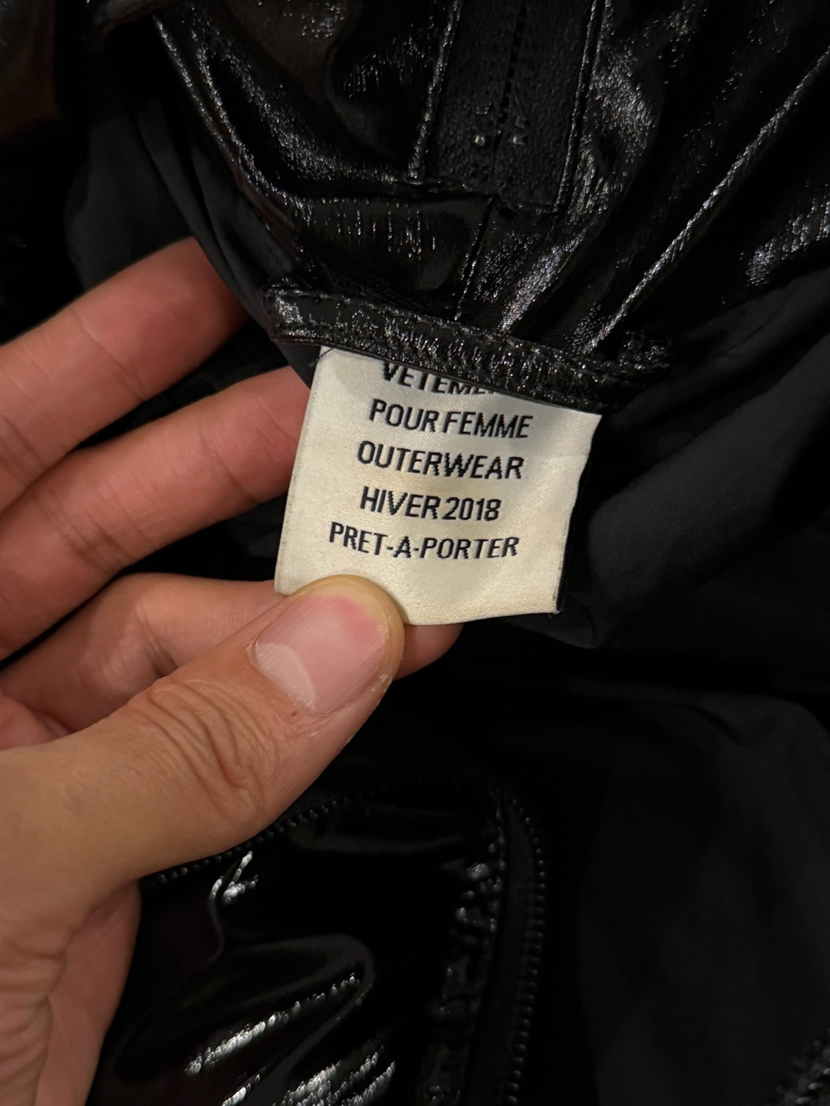 Vetements Patent Leather Down Jacket