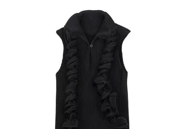 Issey Miyake Vintage Black Embellished Pleated Top